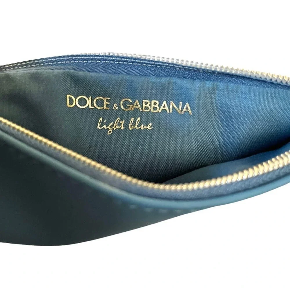 Dolce & Gabbana Light Blue Trousse Zip Pouch Clutch Purse